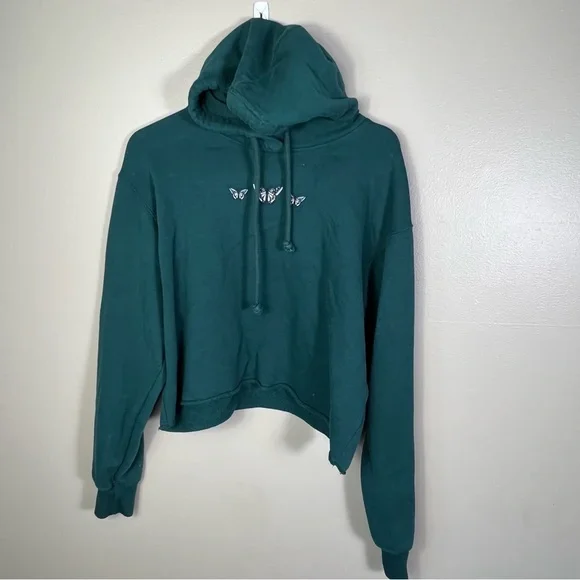 Hollister butterfly green hoodie Small